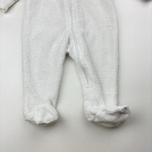 Load image into Gallery viewer, Unisex Anko, white terry zip coverall, EUC, size 0000,  