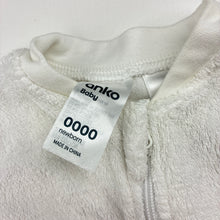 Load image into Gallery viewer, Unisex Anko, white terry zip coverall, EUC, size 0000,  