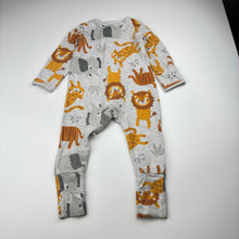 Load image into Gallery viewer, Unisex Anko, cotton blend zip romper zoo animals, FUC, size 00,  