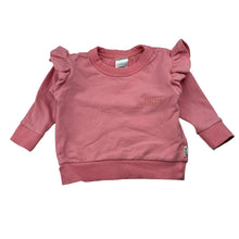 Load image into Gallery viewer, Girls Bonds, pink lightweight sweater with ruffle sleeves, GUC, size 000,  