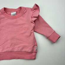 Load image into Gallery viewer, Girls Bonds, pink lightweight sweater with ruffle sleeves, GUC, size 000,  