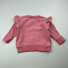 Load image into Gallery viewer, Girls Bonds, pink lightweight sweater with ruffle sleeves, GUC, size 000,  