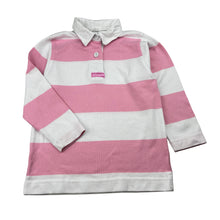 Load image into Gallery viewer, Girls Parade, striped cotton blend long sleeve polo top, pilling, FUC, size 4,  