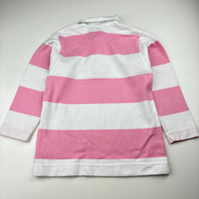 Load image into Gallery viewer, Girls Parade, striped cotton blend long sleeve polo top, pilling, FUC, size 4,  
