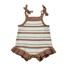 Load image into Gallery viewer, Girls striped, viscose knit romper, GUC, size 000,  