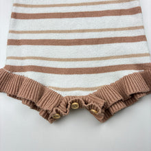 Load image into Gallery viewer, Girls striped, viscose knit romper, GUC, size 000,  