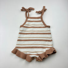 Load image into Gallery viewer, Girls striped, viscose knit romper, GUC, size 000,  