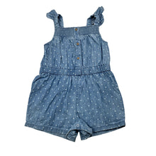 Load image into Gallery viewer, Girls Sprout, blue cotton polka dot romper, GUC, size 1,  