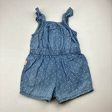 Load image into Gallery viewer, Girls Sprout, blue cotton polka dot romper, GUC, size 1,  