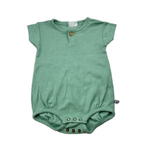 Load image into Gallery viewer, Unisex Jack &amp; Milly, green ribbed knit bodysuit, GUC, size 00,  