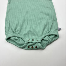 Load image into Gallery viewer, Unisex Jack &amp; Milly, green ribbed knit bodysuit, GUC, size 00,  