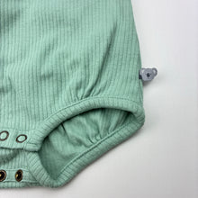 Load image into Gallery viewer, Unisex Jack &amp; Milly, green ribbed knit bodysuit, GUC, size 00,  