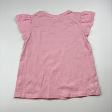 Load image into Gallery viewer, Girls Target, pink cotton t-shirt with broderie sleeves, FUC, size 3,  