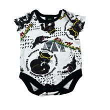 Load image into Gallery viewer, Unisex NRL, Panthers print cotton bodysuit, EUC, size 00,  