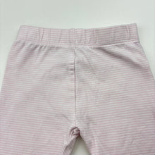 Load image into Gallery viewer, Girls Anko, pink and white striped cotton leggings, elasticated, GUC, size 000,  