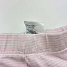 Load image into Gallery viewer, Girls Anko, pink and white striped cotton leggings, elasticated, GUC, size 000,  