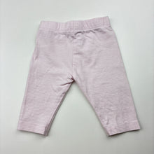 Load image into Gallery viewer, Girls Anko, pink and white striped cotton leggings, elasticated, GUC, size 000,  