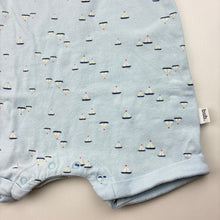 Load image into Gallery viewer, Boys Target, blue cotton blend romper, boat print, GUC, size 000,  