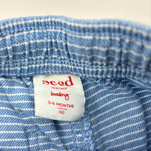 Load image into Gallery viewer, Unisex Seed Heritage, striped cotton shorts with elasticated waist, EUC, size 00,  