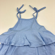 Load image into Gallery viewer, Girls Seed Heritage, blue cotton ruffle bodysuit, EUC, size 0,  