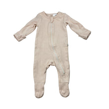 Load image into Gallery viewer, Girls Wilson &amp; Frenchy, striped organic cotton blend knit zip coverall, EUC, size 0000,  