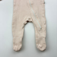 Load image into Gallery viewer, Girls Wilson &amp; Frenchy, striped organic cotton blend knit zip coverall, EUC, size 0000,  