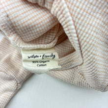 Load image into Gallery viewer, Girls Wilson &amp; Frenchy, striped organic cotton blend knit zip coverall, EUC, size 0000,  