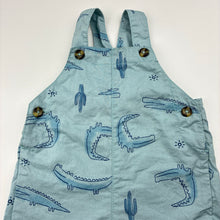 Load image into Gallery viewer, Boys Carter's, blue cotton crocodile shortalls, EUC, size 0,  