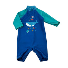 Load image into Gallery viewer, Unisex Tu, whale print long sleeve swim one-piece, GUC, size 00,  