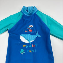 Load image into Gallery viewer, Unisex Tu, whale print long sleeve swim one-piece, GUC, size 00,  
