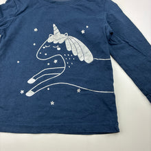 Load image into Gallery viewer, Girls Anko, navy cotton long sleeve t-shirt with unicorn, FUC, size 1,  