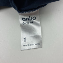 Load image into Gallery viewer, Girls Anko, navy cotton long sleeve t-shirt with unicorn, FUC, size 1,  