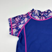 Load image into Gallery viewer, Girls Lily &amp; Dan, paisley short sleeve rashie, EUC, size 1,  