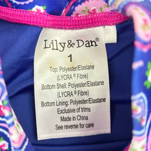 Load image into Gallery viewer, Girls Lily &amp; Dan, paisley short sleeve rashie, EUC, size 1,  
