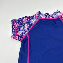 Load image into Gallery viewer, Girls Lily &amp; Dan, paisley short sleeve rashie, EUC, size 1,  