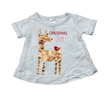 Load image into Gallery viewer, Girls Tiny Little Wonders, cotton t-shirt with Christmas reindeer, EUC, size 000,  