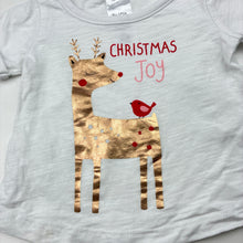 Load image into Gallery viewer, Girls Tiny Little Wonders, cotton t-shirt with Christmas reindeer, EUC, size 000,  