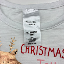 Load image into Gallery viewer, Girls Tiny Little Wonders, cotton t-shirt with Christmas reindeer, EUC, size 000,  