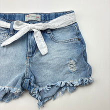 Load image into Gallery viewer, Girls Kids Denim Girl, blue denim shorts, adjustable, GUC, size 5-6,  