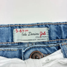 Load image into Gallery viewer, Girls Kids Denim Girl, blue denim shorts, adjustable, GUC, size 5-6,  