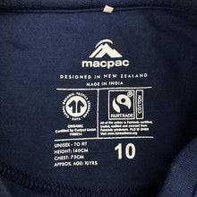 Load image into Gallery viewer, Unisex Macpac, navy organic cotton t-shirt, GUC, size 10,  