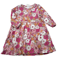 Load image into Gallery viewer, Girls Cotton On, floral cotton long sleeve dress, FUC, size 2, L: 48cm