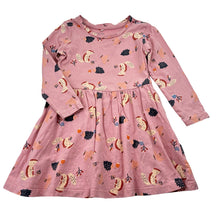 Load image into Gallery viewer, Girls Anko, hedgehog print cotton long sleeve dress, FUC, size 2, L: 45cm