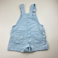 Load image into Gallery viewer, Girls Anko, blue stretch denim shortalls with floral crochet patch, FUC, size 3,  
