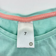 Load image into Gallery viewer, Girls Target, turquoise cotton long sleeve t-shirt, rabbit, FUC, size 7,  