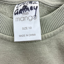 Load image into Gallery viewer, Girls Mango, sage fleece lined sweater, FUC, size 10,  