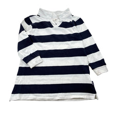 Load image into Gallery viewer, Girls Seed Heritage, striped cotton long sleeve polo dress, marks left cuff, FUC, size 4, L: 46cm