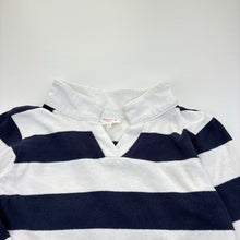Load image into Gallery viewer, Girls Seed Heritage, striped cotton long sleeve polo dress, marks left cuff, FUC, size 4, L: 46cm