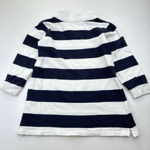Load image into Gallery viewer, Girls Seed Heritage, striped cotton long sleeve polo dress, marks left cuff, FUC, size 4, L: 46cm