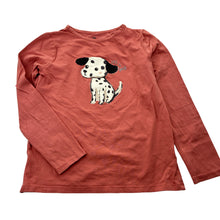 Load image into Gallery viewer, Girls H&amp;M, coral cotton blend long sleeve t-shirt, dog, FUC, size 7-8,  